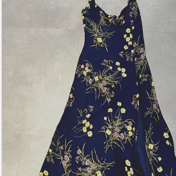 Reformation Black Floral Midi Dress - Picture 5 of 7